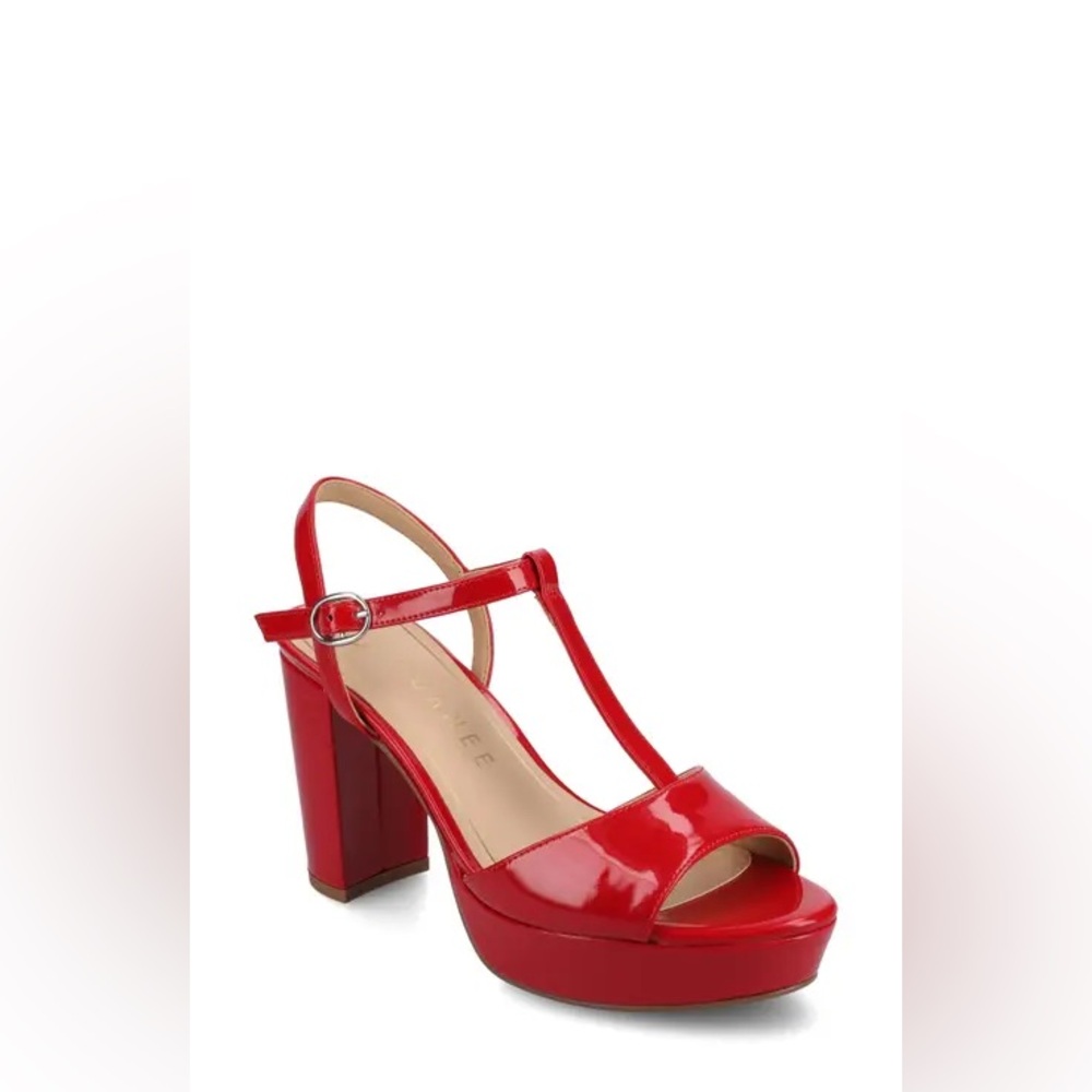 Journee Collection Nalie Platform Dress Sandals – Size 11 – Red